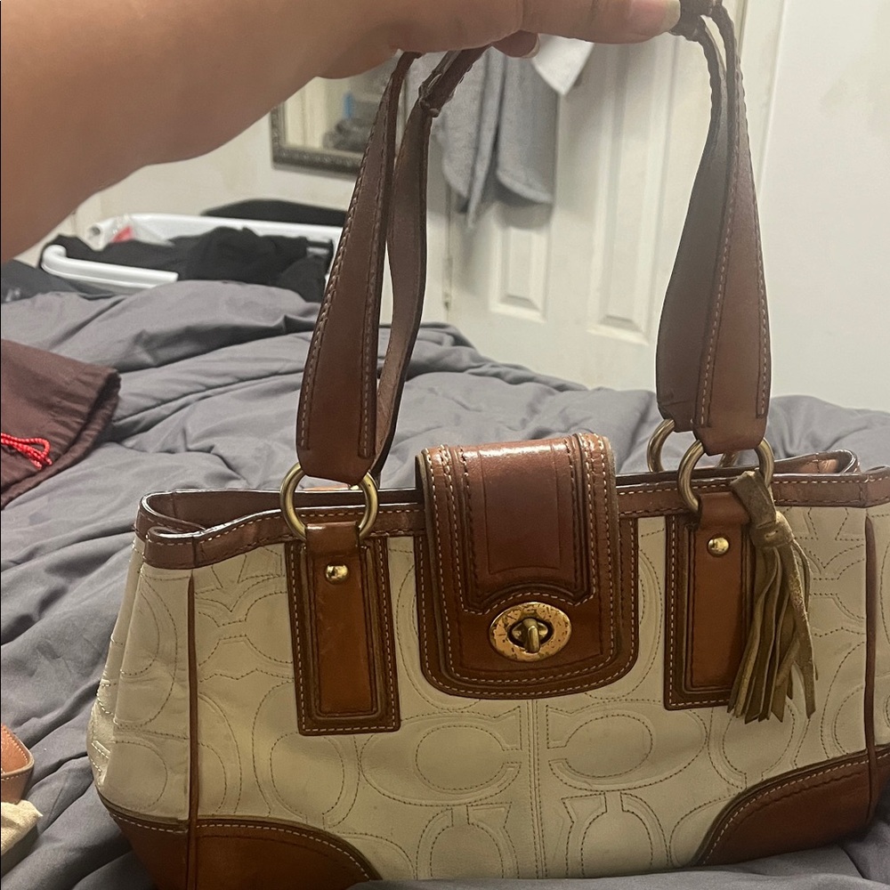 Coach Brown and Cream Handbag
